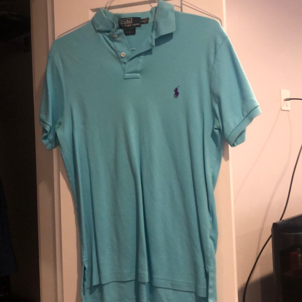 Aqua shirt with purple horse